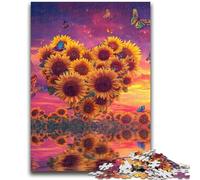 Jigsaw Puzzles for Adults Teenagers Jigsaws Puzzle Heart-shaped Sunflower for 14+ Unique Challenge Game Family Games Christmas Birthday Gifts 38x26cm