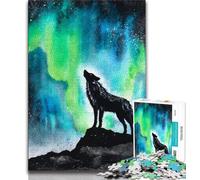 Jigsaw Puzzles for Adults Teenagers Jigsaws Puzzle Howling Wolf,for Educational Game Challenge Toy Birthday Present,Gifts,Wall Art (38x26cm)