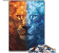 Jigsaw Puzzles for Adults Teenagers Jigsaws Puzzle Ice And Fire Lion Quiz Game for Is Ideal As A Gift for The Whole Family 70x100cm