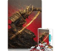 Jigsaw Puzzles for Adults Teenagers Jigsaws Puzzle Japanese Neon Ninja,Charcoal Art Staycation Kill Time for Home Decoration 38x26cm