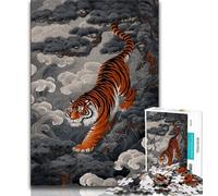 Jigsaw Puzzles for Adults Teenagers Jigsaws Puzzle Japanese Style Tiger,Educational Family Game Wall Decoration Unique Birthday And Xmas Gifts (38x26cm)