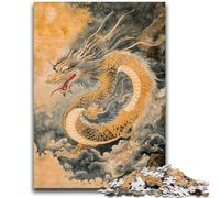 Jigsaw Puzzles for Adults Teenagers Jigsaws Puzzle Japanese Wave Dragon Brain Intelligence Challenge Addictive Toys Funny Gift for Ages 14+ 26x38cm