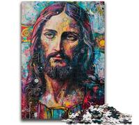 Jigsaw Puzzles for Adults Teenagers Jigsaws Puzzle Jesus Graffiti Stress Reliever Difficult Challenge with Matching Poster And Trivia Sheet 50x75cm