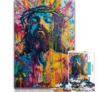 Jigsaw Puzzles for Adults Teenagers Jigsaws Puzzle Jesus Graffiti,Toys Educational Games Stress Relieving Enhance Love between Couples (38x26cm)