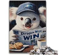 Jigsaw Puzzles for Adults Teenagers Jigsaws Puzzle Koala Reading A Newspaper Challenging Game And Family Play Educational Game for Birthday, Chrismas 38x26cm