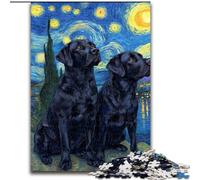 Jigsaw Puzzles for Adults Teenagers Jigsaws Puzzle Labrador Under The Stars,Stress Reliever Staycation Kill Time Wishlist with Santa Claus 50X75CM