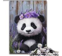Jigsaw Puzzles for Adults Teenagers Jigsaws Puzzle Lavender Panda, Fun Activity for Home, Rainy Days Toys, Birthday Gifts (Size 26x38cm)