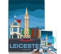 Jigsaw Puzzles for Adults Teenagers Jigsaws Puzzle Leicester England City,Challenging Game for Is Ideal As A Gift for The Whole Family (75x50cm)