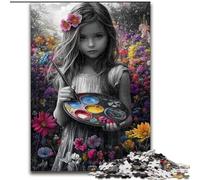 Jigsaw Puzzles for Adults Teenagers Jigsaws Puzzle Little Girl Drawing, Family Activity Enhance Love between Couples for Age 14+ (size 50x75cm)