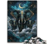 Jigsaw Puzzles for Adults Teenagers Jigsaws Puzzle Magic Elephant Stress Reliever Difficult Challenge with Matching Poster And Trivia Sheet 50x75cm