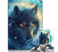 Jigsaw Puzzles for Adults Teenagers Jigsaws Puzzle Majestic Wolf,Educational Family Game Suitable for Desktop Decoration (75x50cm)