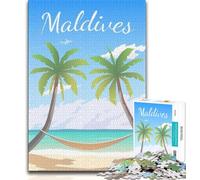 Jigsaw Puzzles for Adults Teenagers Jigsaws Puzzle Maldives,Challenging Game for Is Ideal As A Gift for The Whole Family (75x50cm)