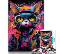 Jigsaw Puzzles for Adults Teenagers Jigsaws Puzzle Mechanical Cat,Challenging Game for Is Ideal As A Gift for The Whole Family (75x50cm)