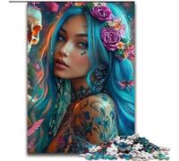 Jigsaw Puzzles for Adults Teenagers Jigsaws Puzzle Mexican Skull Girls, Learning Educational Is Ideal As A Gift for The Whole Family (Size 26x38cm)