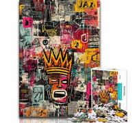 Jigsaw Puzzles for Adults Teenagers Jigsaws Puzzle Modern Art by Basquiat,Help The Brain Exercise Addictive Toys to Cultivate Patience Artists Collection,Fine Art 38x26cm
