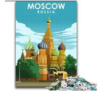 Jigsaw Puzzles for Adults Teenagers Jigsaws Puzzle Moscow Russia Travel Art,Educational Family Game Suitable for Desktop Decoration 38x52cm