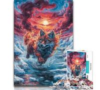 Jigsaw Puzzles for Adults Teenagers Jigsaws Puzzle Mysterious Fox,for Educational Game Challenge Toy Birthday Present,Gifts,Wall Art (38x26cm)
