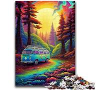 Jigsaw Puzzles for Adults Teenagers Jigsaws Puzzle Neon Car in Nature for And from 14 Years And over Play Toys Because It Is Ideal As A Gift for The Whole Family 38x26cm
