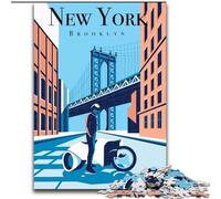 Jigsaw Puzzles for Adults Teenagers Jigsaws Puzzle New York Broklyn Cityscape, Educational Games Home Decoration Is Ideal As A Gift for The Whole Family 50x75cm