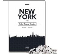 Jigsaw Puzzles for Adults Teenagers Jigsaws Puzzle New York City, Stress Reliever Difficult Challenge Secret Santa Gifts for Age 14 Years Up 26x38cm