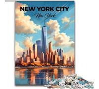 Jigsaw Puzzles for Adults Teenagers Jigsaws Puzzle New York City, Stress Reliever Difficult Challenge Secret Santa Gifts for Age 14 Years Up 26x38cm