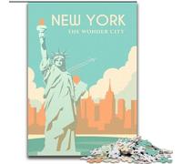 Jigsaw Puzzles for Adults Teenagers Jigsaws Puzzle New York, Stress Reliever Difficult Challenge Secret Santa Gifts for Age 14 Years Up 50x75cm