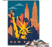 Jigsaw Puzzles for Adults Teenagers Jigsaws Puzzle New York, Stress Reliever Difficult Challenge Secret Santa Gifts for Age 14 Years Up 26x38cm