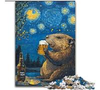 Jigsaw Puzzles for Adults Teenagers Jigsaws Puzzle Night Sky Beer Capybara, Family Fun Games Is Ideal As A Gift for The Whole Family (Size 50x75cm)