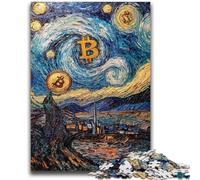 Jigsaw Puzzles for Adults Teenagers Jigsaws Puzzle Night Sky Bitcoin Suitable for People Aged 14 And Above Educational Game Challenge Toy Gift For Birthdays 50x75cm