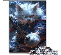 Jigsaw Puzzles for Adults Teenagers Jigsaws Puzzle Ninja Cat, Learning Educational Is Ideal As A Gift for The Whole Family (Size 26x38cm)