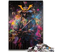 Jigsaw Puzzles for Adults Teenagers Jigsaws Puzzle Ninja Samurai Oil Painting Challenging Game for The Whole for Women, Gifts for Men 26x38cm
