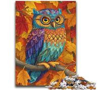 Jigsaw Puzzles for Adults Teenagers Jigsaws Puzzle Owl Falling Leaves Quiz Game for Is Ideal As A Gift for The Whole Family 26x38cm