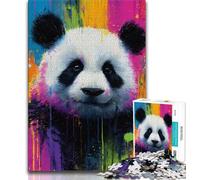 Jigsaw Puzzles for Adults Teenagers Jigsaws Puzzle Panda Oil Painting,Help The Brain Exercise Addictive Toys to Cultivate Patience Artists Collection,Fine Art 38x26cm