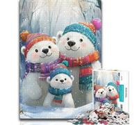 Jigsaw Puzzles for Adults Teenagers Jigsaws Puzzle Polar Bear Family,Challenging Game for Is Ideal As A Gift for The Whole Family (75x50cm)