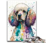 Jigsaw Puzzles for Adults Teenagers Jigsaws Puzzle Poodle in Watercolor Art Brain Intelligence Challenge Addictive Toys Birthday Present, Gifts, Wall Art 50x75cm