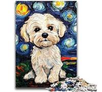 Jigsaw Puzzles for Adults Teenagers Jigsaws Puzzle Poodle Under The Night Sky Challenging Game And Family Play Educational Game for Birthday, Chrismas 50x75cm