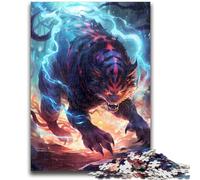 Jigsaw Puzzles for Adults Teenagers Jigsaws Puzzle Powerful Lightning Tiger Vibrant And Unique Design Relaxing & Challenging Puzzle Experience 50x75cm