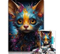 Jigsaw Puzzles for Adults Teenagers Jigsaws Puzzle Psychedelic Animal Lemur, Train Your Brain And Hands,Unique Birthday And Gifts for Age 14 Years Up 38x26cm