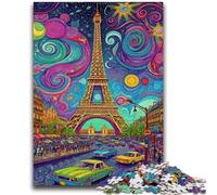 Jigsaw Puzzles for Adults Teenagers Jigsaws Puzzle Psychedelic Eiffel Brain Intelligence Challenge Addictive Toys Funny Gift for Ages 14+ 50x75cm
