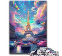 Jigsaw Puzzles for Adults Teenagers Jigsaws Puzzle Psychedelic Eiffel Challenging Game And Family Play Educational Game for Birthday, Chrismas 38x26cm