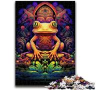 Jigsaw Puzzles for Adults Teenagers Jigsaws Puzzle Psychedelic Frog for And from 14 Years And over Play Toys Because It Is Ideal As A Gift for The Whole Family 50x75cm