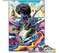 Jigsaw Puzzles for Adults Teenagers Jigsaws Puzzle Psychedelic Guitarist, for And 14 Years And over for Educational Game Challenge Toy Gift for Birthdays (Size 26x38cm)