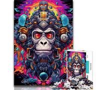 Jigsaw Puzzles for Adults Teenagers Jigsaws Puzzle Psychedelic Monkey,Educational Stress Relief Toy for Is Ideal As A Gift for The Whole Family 50x75cm