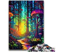 Jigsaw Puzzles for Adults Teenagers Jigsaws Puzzle Psychedelic Mushroom Forest Quiz Game for Is Ideal As A Gift for The Whole Family 26x38cm