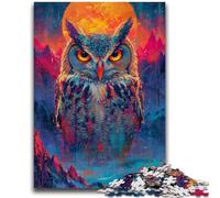 Jigsaw Puzzles for Adults Teenagers Jigsaws Puzzle Psychedelic Owl for And from 14 Years And over Play Toys Because It Is Ideal As A Gift for The Whole Family 38x26cm