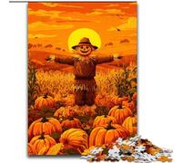 Jigsaw Puzzles for Adults Teenagers Jigsaws Puzzle Pumpkin Scarecrow, for 14+ For Family Fun & Game Night Artists' Collection, Fine Arts (Size 50x75cm)