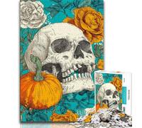 Jigsaw Puzzles for Adults Teenagers Jigsaws Puzzle Pumpkin Skeleton,Educational Family Game Wall Decoration Unique Birthday And Xmas Gifts (38x26cm)