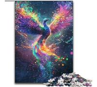 Jigsaw Puzzles for Adults Teenagers Jigsaws Puzzle Rainbow Phoenix,Family Entertainment Toys with Matching Poster And Trivia Sheet 38x26cm