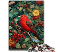 Jigsaw Puzzles for Adults Teenagers Jigsaws Puzzle Red Bird And Flowers Challenging Game for The Whole for Women, Gifts for Men 50x75cm