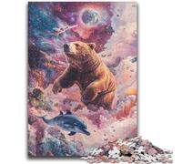 Jigsaw Puzzles for Adults Teenagers Jigsaws Puzzle Rose Brown Bear Challenging Game for The Whole for Women, Gifts for Men 26x38cm
